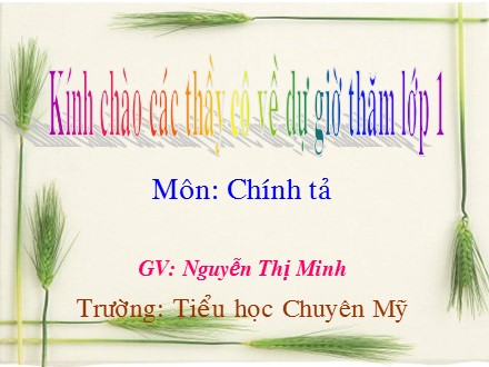 Bài giảng Chính tả Lớp 1 - Tiết 2: Tặng cháu - Nguyễn Thị Minh