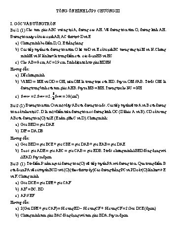 Chuyên đề bài tập Hình học 9 - Chủ đề 15.2: Tổng ôn Chương III