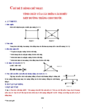 Chuyên đề bài tập Hình học Lớp 8 - Chuyên đề 5: Hình chữ nhật