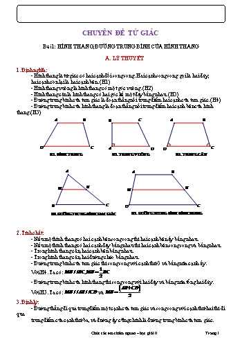 Chuyên đề bồi dưỡng học sinh giỏi Toán Lớp 8 - Chuyên đề 13.2: Tứ giác