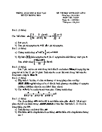 Đề thi học sinh giỏi môn Toán Lớp 8 - Năm học 2010-2011 - Phòng GD&ĐT Hoằng Hóa (Có đáp án)