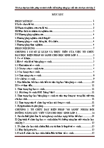 SKKN Tổ chức dạy học biện pháp so sánh nhằm bồi dưỡng năng lực viết văn cho học sinh Lớp 3 - Vũ Như Quỳnh