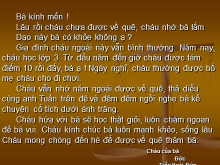 Bài giảng Tập làm văn Lớp 3 - Tiết 10: Tập viết thư và phong bì thư - Trường Tiểu học Cổ Nhuế B