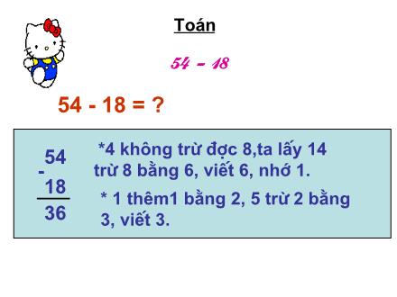 Bài giảng Toán Lớp 2 - 54-18 - Trường Tiểu học Cổ Nhuế B