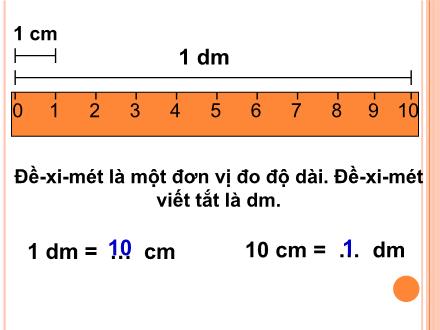 Bài giảng Toán Lớp 2 - Đề-xi-mét - Trường Tiểu học Cổ Nhuế B