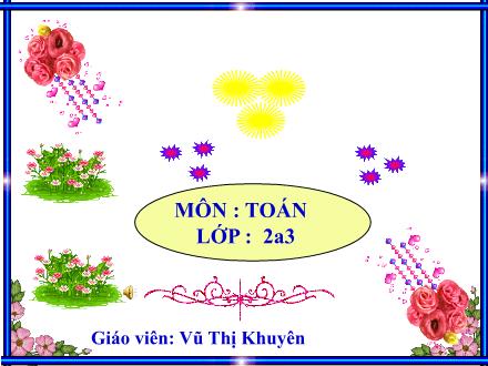 Bài giảng Toán Lớp 2 - Đơn vị, chục, trăm, nghìn - Vũ Thị Khuyên