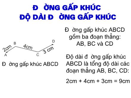 Bài giảng Toán Lớp 2 - Đường gấp khúc. Độ dài đường gấp khúc - Trường Tiểu học Cổ Nhuế B