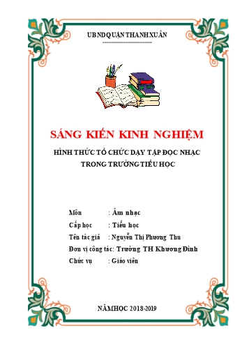 Sáng kiến kinh nghiệm Hình thức tổ chức dạy Tập đọc nhạc trong trường Tiểu học - Nguyễn Thị Phương Thu