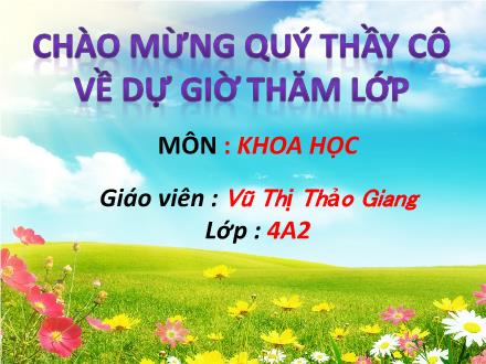 Bài giảng Khoa học Lớp 4 - Nhiệt cần cho sự sống - Vũ Thị Thảo Giang