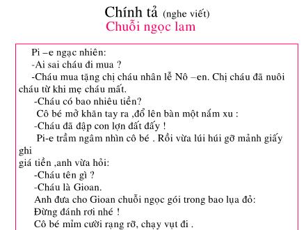 Bài giảng Tập đọc Lớp 5 - Chuỗi ngọc lam - Trường Tiểu học Khương Đình