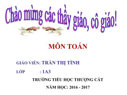 Bài giảng Toán Lớp 1 - Phép cộng trong phạm vi 4 - Trần Thị Tình