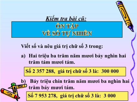 Bài giảng Toán Lớp 4 - Tiết 153: Ôn tập về số tự nhiên - Trường Tiểu học Kim Giang