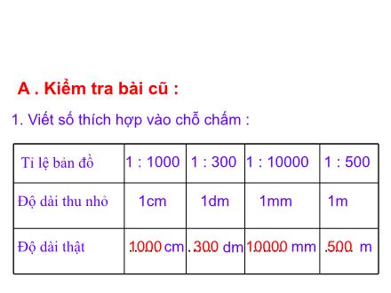 Bài giảng Toán Lớp 4 - Ứng dụng của tỉ lệ bản đồ - Trường Tiểu học Kim Giang