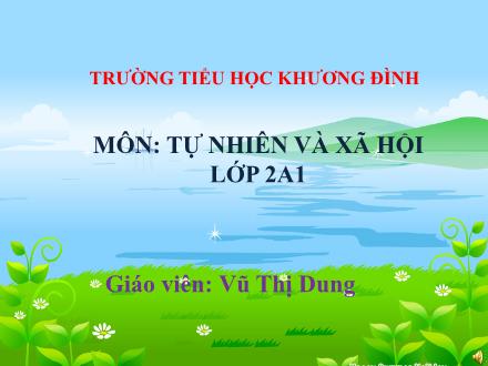 Bài giảng Tự nhiên và Xã hội Lớp 2 - Bài 13: Giữ sạch môi trường xung quanh nhà ở - Vũ Thị Dung