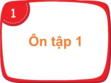 Bài giảng Toán Lớp 1 - Tuần 3, Bài: Ôn tập 1
