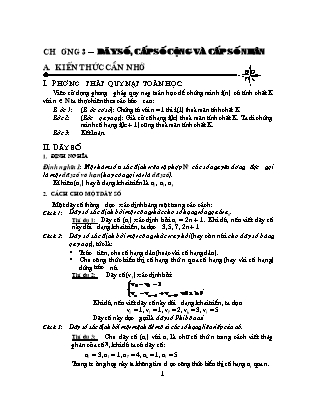 Chuyên đề bồi dưỡng học sinh giỏi môn Đại số Lớp 11 - Chương 3: Dãy số, cấp số cộng và cấp số nhân
