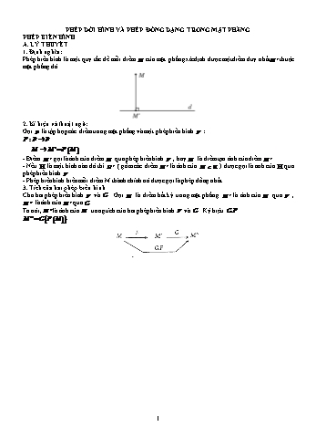 Chuyên đề bồi dưỡng học sinh giỏi môn Hình học Lớp 11 - Chủ đề: Phép dời hình và phép đồng dạng trong mặt phẳng