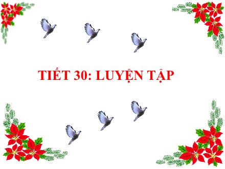 Bài giảng Đại số Lớp 7 - Tiết 30: Luyện tập