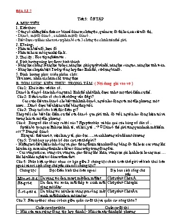 Bài giảng Địa lí Lớp 7 - Tuần 3