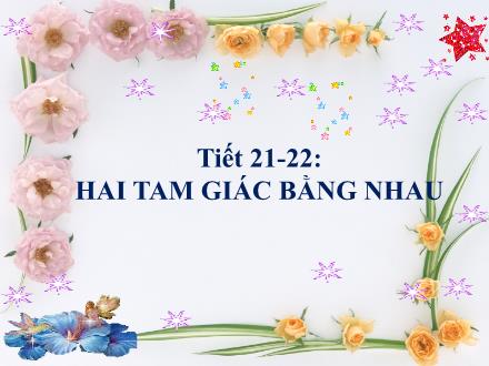 Bài giảng Hình học Lớp 7 - Tiết 21+22: Hai tam giác bằng nhau