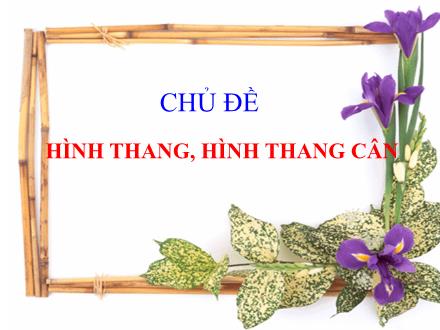 Bài giảng Hình học Lớp 8 - Chủ đề: Hình thang, hình thang cân - Tiết 2, Bài 2: Hình thang