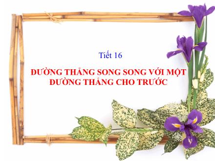 Bài giảng Hình học Lớp 8 - Tuần 8, Tiết 16: Đường thẳng song song với một đường thẳng cho trước