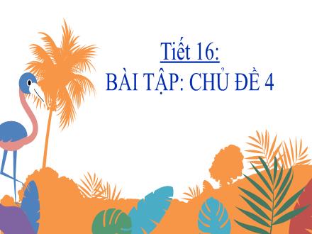 Bài giảng Hóa học Lớp 6 - Tiết 16: Bài tập Chủ đề 4