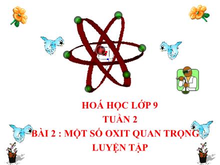Bài giảng Hoá học Lớp 9 - Tuần 2, Bài 2: Một số oxit quan trọng luyện tập