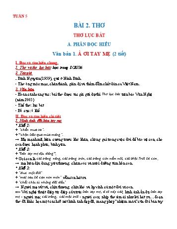 Bài giảng Ngữ văn Lớp 6 - Tuần 5, Bài 2: Thơ: Thơ lục bát