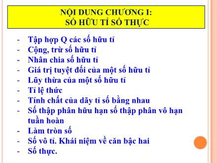 Bài giảng Toán học Lớp 7 - Chủ đề: Tập hợp Q các số hữu tỉ. Các phép tính trên tập hợp Q các số hữu tỉ - Tiết 2: Cộng, trừ số hữu tỉ