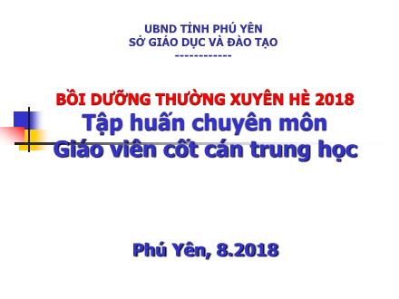 Bồi dưỡng thường xuyên hè 2018: Tập huấn chuyên môn Giáo viên cốt cán trung học
