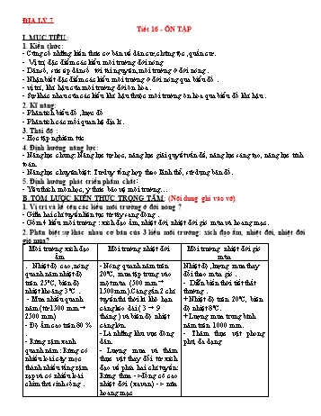 Giáo án Địa lý Lớp 7 - Tuần 10