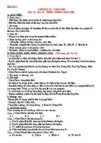 Giáo án Địa lý Lớp 7 - Tuần 12
