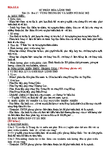 Giáo án Địa lý Lớp 9 - Tuần 12