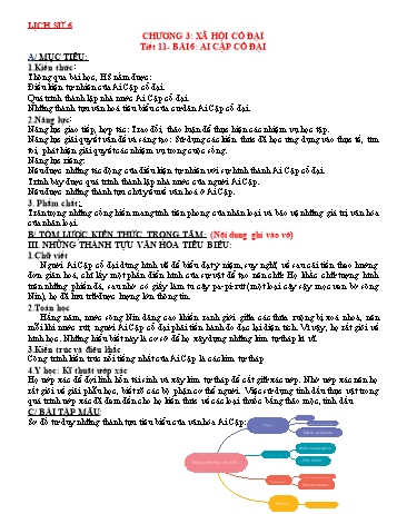 Giáo án Lịch sử Lớp 6 - Tuần 6
