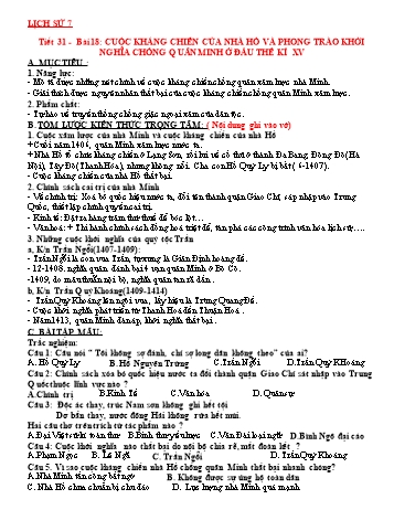 Giáo án Lịch sử Lớp 7 - Tuần 16