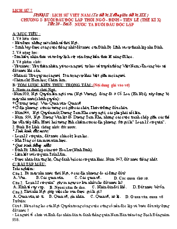 Giáo án Lịch sử Lớp 7 - Tuần 6
