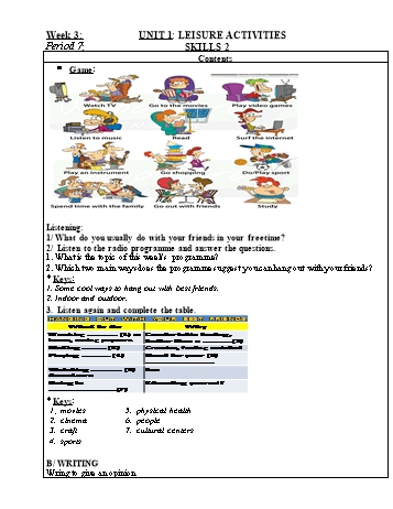 Giáo án Tiếng Anh Lớp 8 - Tuần 3