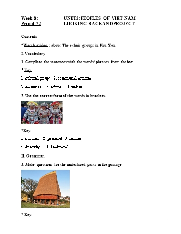 Giáo án Tiếng Anh Lớp 8 - Tuần 8