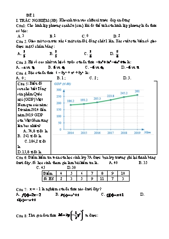 13 Đề trắc nghiệm môn Toán 7 ôn tập học kì II năm học 2023-2024