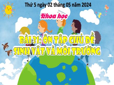 Bài giảng Khoa học 4 - Bài 31: Ôn tập chủ đề sinh vật và môi trường - Năm học 2023-2024