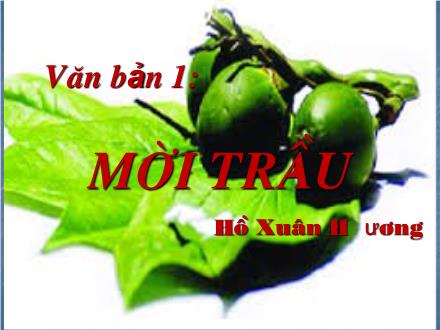Bài giảng Ngữ văn 8 - Bài: Mời trầu