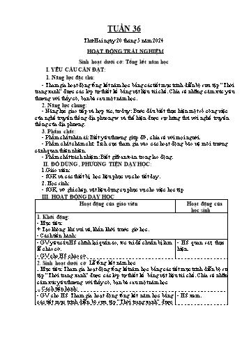 Kế hoạch bài dạy Lớp 4 - Tuần 36 - Năm học 2023-2024