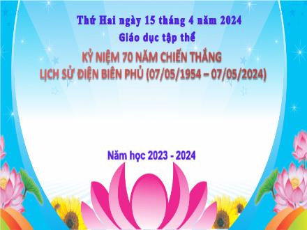 Mẫu Slide trò chơi PowerPoint - Rung chuông vàng - Chủ đề: Kỉ niệm 70 năm chiến thắng lịch sử Điện Biên Phủ (7/5/1954 - 7/5/2-2024)