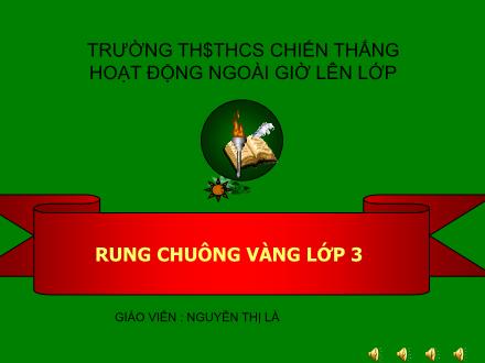 Mẫu Slide trò chơi PowerPoint - Trò chơi Rung chuông vàng Lớp 3