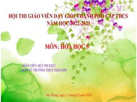 Bài giảng Hóa học 9 - Bài 35: Cấu tạo phân tử hợp chất hữu cơ - Năm học 2022-2023 - Bùi Thị Kiều