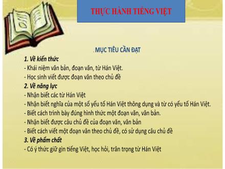 Bài giảng Ngữ văn 6 - Bài 8: Thực hành Tiếng Việt Từ Hán Việt