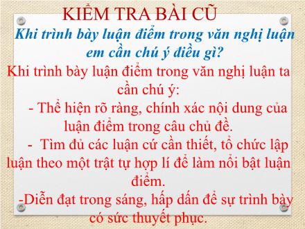 Bài giảng Ngữ văn 8 - Bài 26: Tìm hiểu yếu tố biểu cảm trong văn nghị luận
