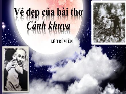 Bài giảng Ngữ văn 8 - Bài: Vẻ đẹp của bài thờ Cảnh khuya