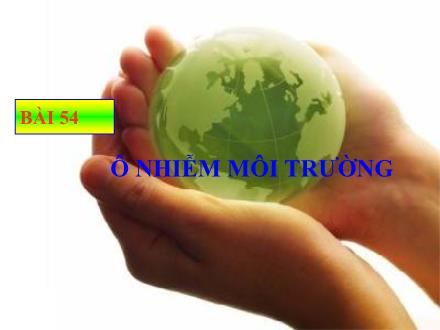 Bài giảng Sinh học 9 - Bài 54: Ô nhiễm môi trường